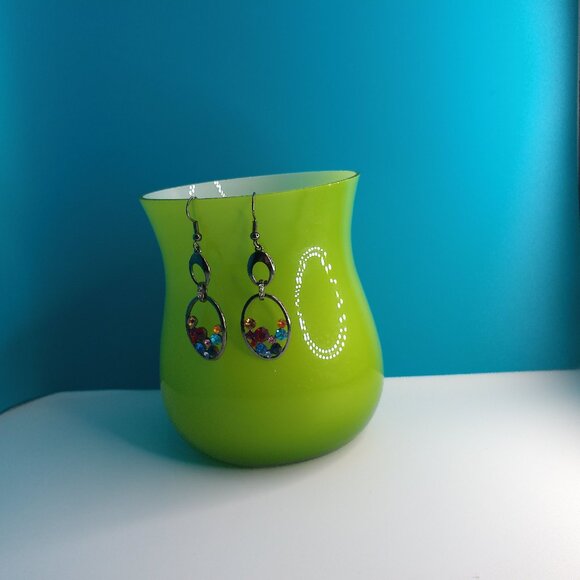 Seven colors rhinestone crystal dangle earrings - Picture 7 of 7